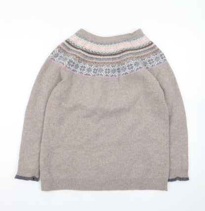 Paul Costelloe Women’s Beige Fair Isle Wool Blend Jumper UK 18