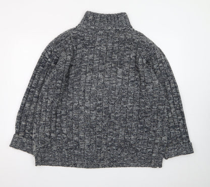 North Coast Men’s Grey XL Chunky 1/4 Zip Knit Jumper