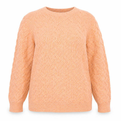 Lands' End Women's Orange Cable-Knit Cotton Jumper Size L