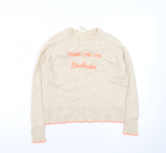 Golden Sun Women's Beige XS Cashmere Pullover Jumper Meet Me in Barbados