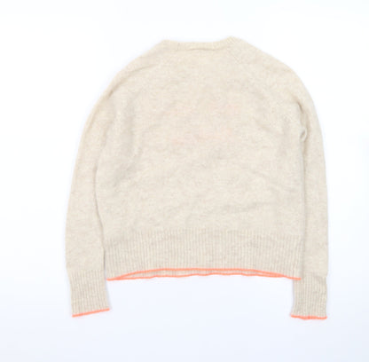 Golden Sun Women's Beige XS Cashmere Pullover Jumper Meet Me in Barbados