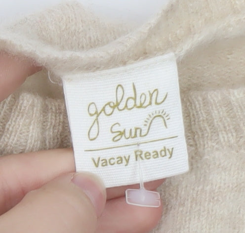 Golden Sun Women's Beige XS Cashmere Pullover Jumper Meet Me in Barbados