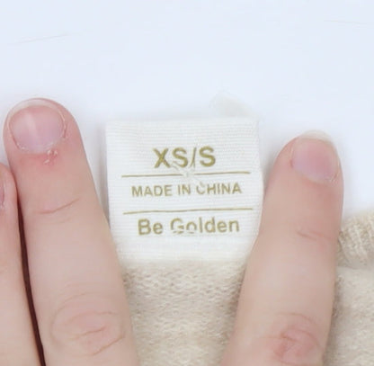 Golden Sun Women's Beige XS Cashmere Pullover Jumper Meet Me in Barbados