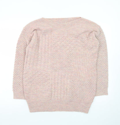Marks and Spencer Women’s Pink Chunky-Knit Pullover Jumper Size 10