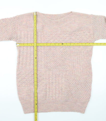 Marks and Spencer Women’s Pink Chunky-Knit Pullover Jumper Size 10