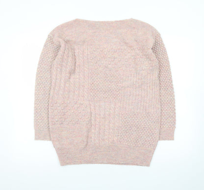 Marks and Spencer Women’s Pink Chunky-Knit Pullover Jumper Size 10