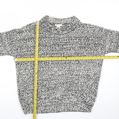 H&M Men’s Grey Chunky-Knit Cotton Pullover Jumper Size S