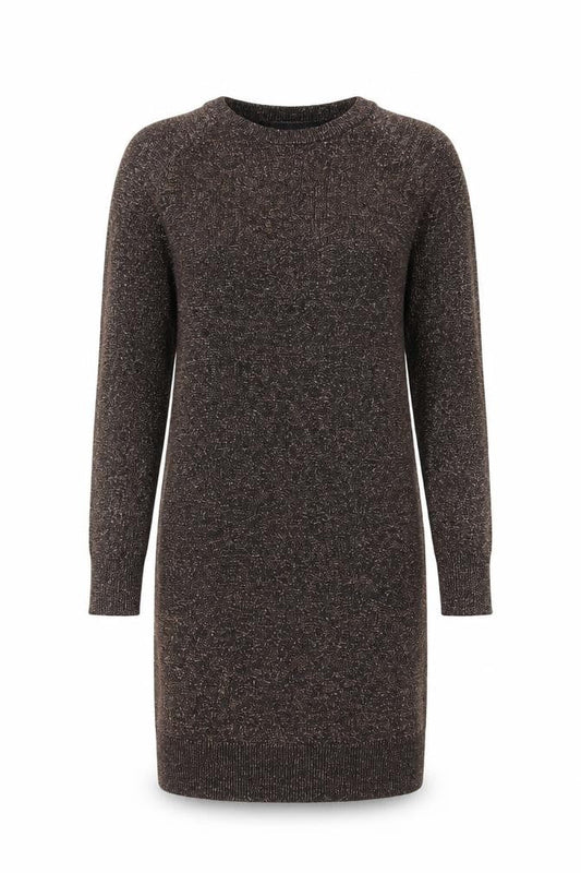 Whistles Womens Brown Metallic Knit Bodycon Dress Size 10