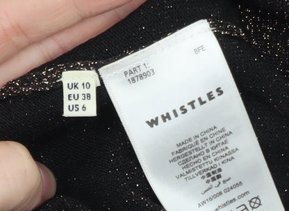 Whistles Womens Brown Metallic Knit Bodycon Dress Size 10