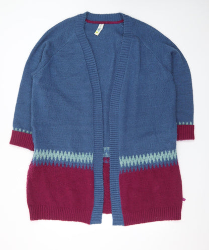 Weird Fish Women's Blue Wool Blend Long Sleeve Cardigan Size 16