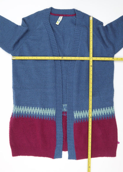 Weird Fish Women's Blue Wool Blend Long Sleeve Cardigan Size 16