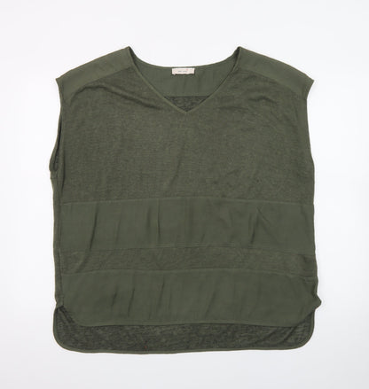 Marks and Spencer Women Green Size 18 Sleeveless V-Neck Tunic Blouse