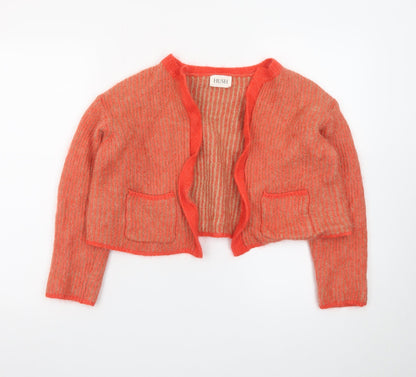 Hush Women's Orange Chunky Knit Alpaca Wool Cardigan M