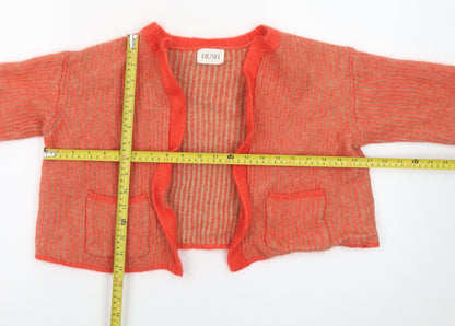 Hush Women's Orange Chunky Knit Alpaca Wool Cardigan M