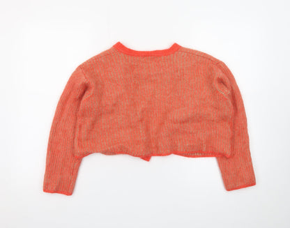 Hush Women's Orange Chunky Knit Alpaca Wool Cardigan M