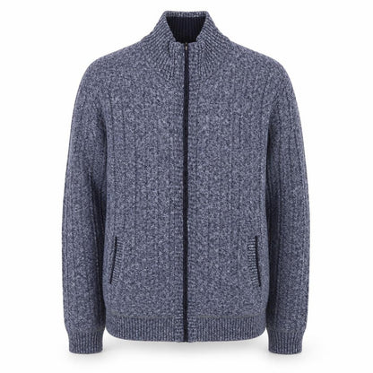 Kaidite Men's Blue 2XL Full Zip Knit Jumper High Neck