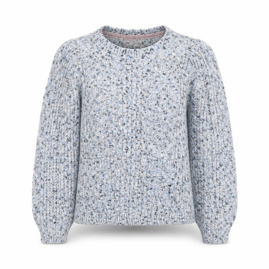 Front view of Mantaray Women Blue Cable-Knit Jumper, size 10, Cosy Winter Style