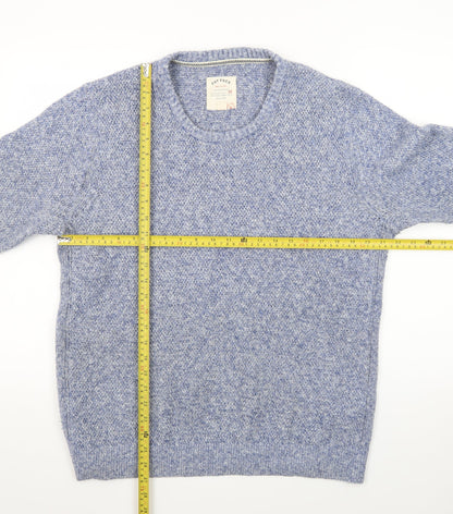 Fat Face Men's Blue Wool Blend Crew Neck Pullover Jumper Size L