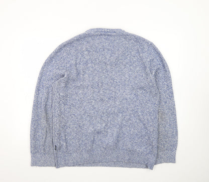 Fat Face Men's Blue Wool Blend Crew Neck Pullover Jumper Size L