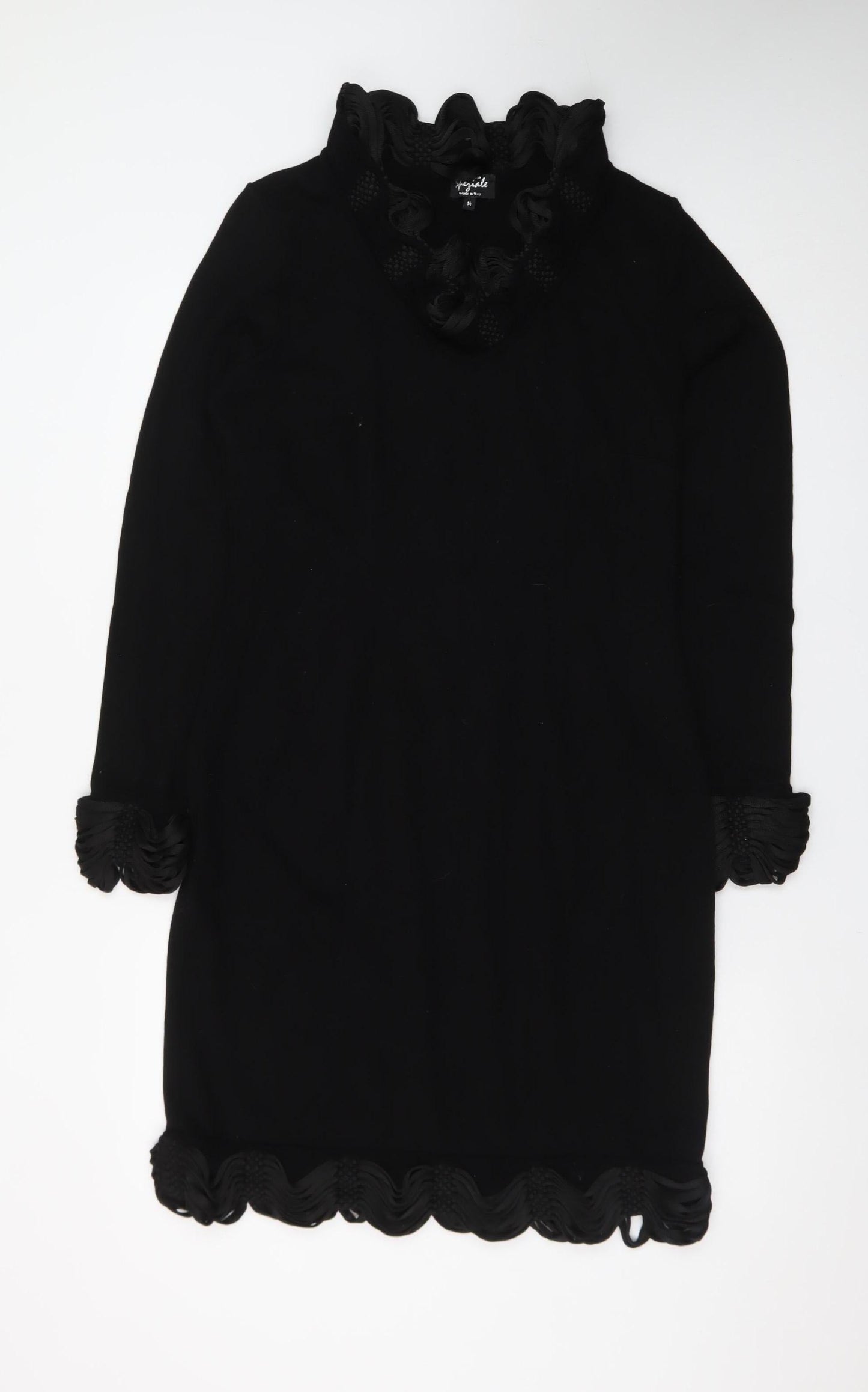 Marks and Spencer Women Black Wool Blend Shift Dress Size 14