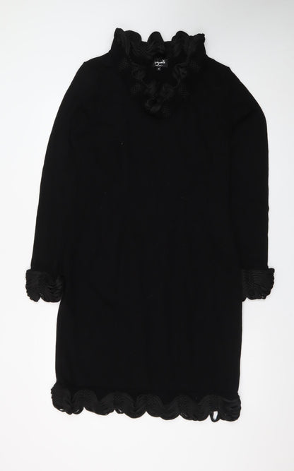 Marks and Spencer Women Black Wool Blend Shift Dress Size 14