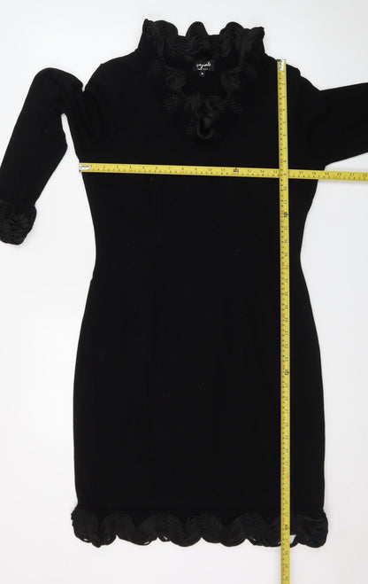 Marks and Spencer Women Black Wool Blend Shift Dress Size 14