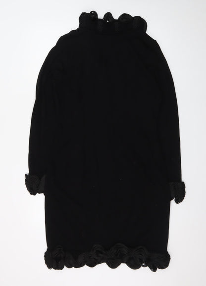 Marks and Spencer Women Black Wool Blend Shift Dress Size 14