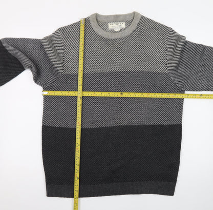 F&F Men’s Grey Cotton Blend Crew Neck Pullover Jumper Size L