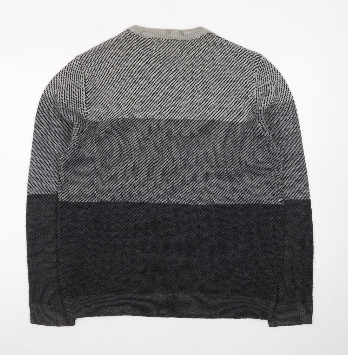 F&F Men’s Grey Cotton Blend Crew Neck Pullover Jumper Size L