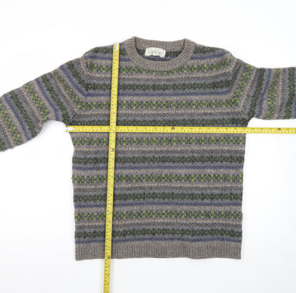 Seasalt Cornwall Men's Grey Fair Isle Wool Jumper M