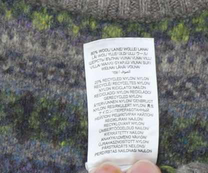 Seasalt Cornwall Men's Grey Fair Isle Wool Jumper M
