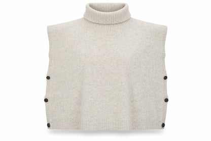 Seasalt Cornwall Women Beige Roll Neck Wool Cape Jumper One Size