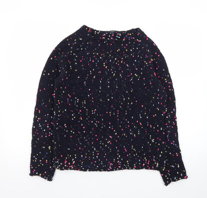 Next Womens Navy Multicoloured Knit Jumper XS Long Sleeve