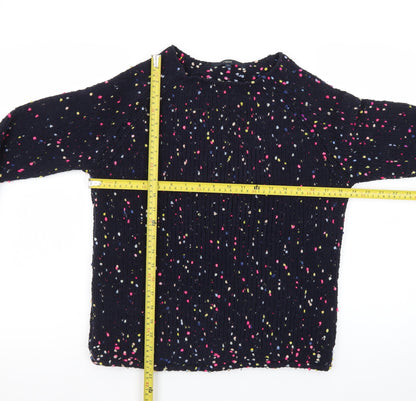 Next Womens Navy Multicoloured Knit Jumper XS Long Sleeve