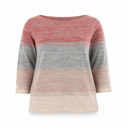 Next Women’s Multicoloured Stripe Knit Jumper UK 16 Boat Neck