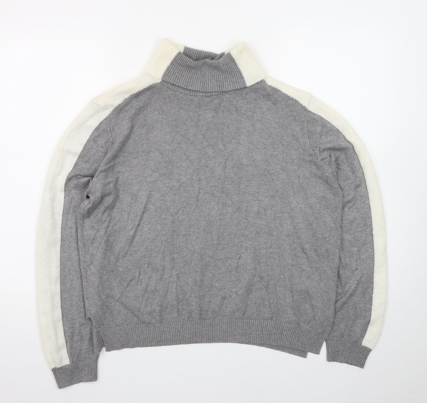 Marks and Spencer Womens Grey Roll Neck Knit Jumper Size L