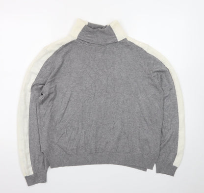 Marks and Spencer Womens Grey Roll Neck Knit Jumper Size L