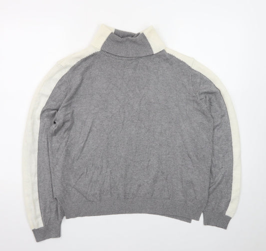 Marks and Spencer Womens Grey Roll Neck Knit Jumper Size L