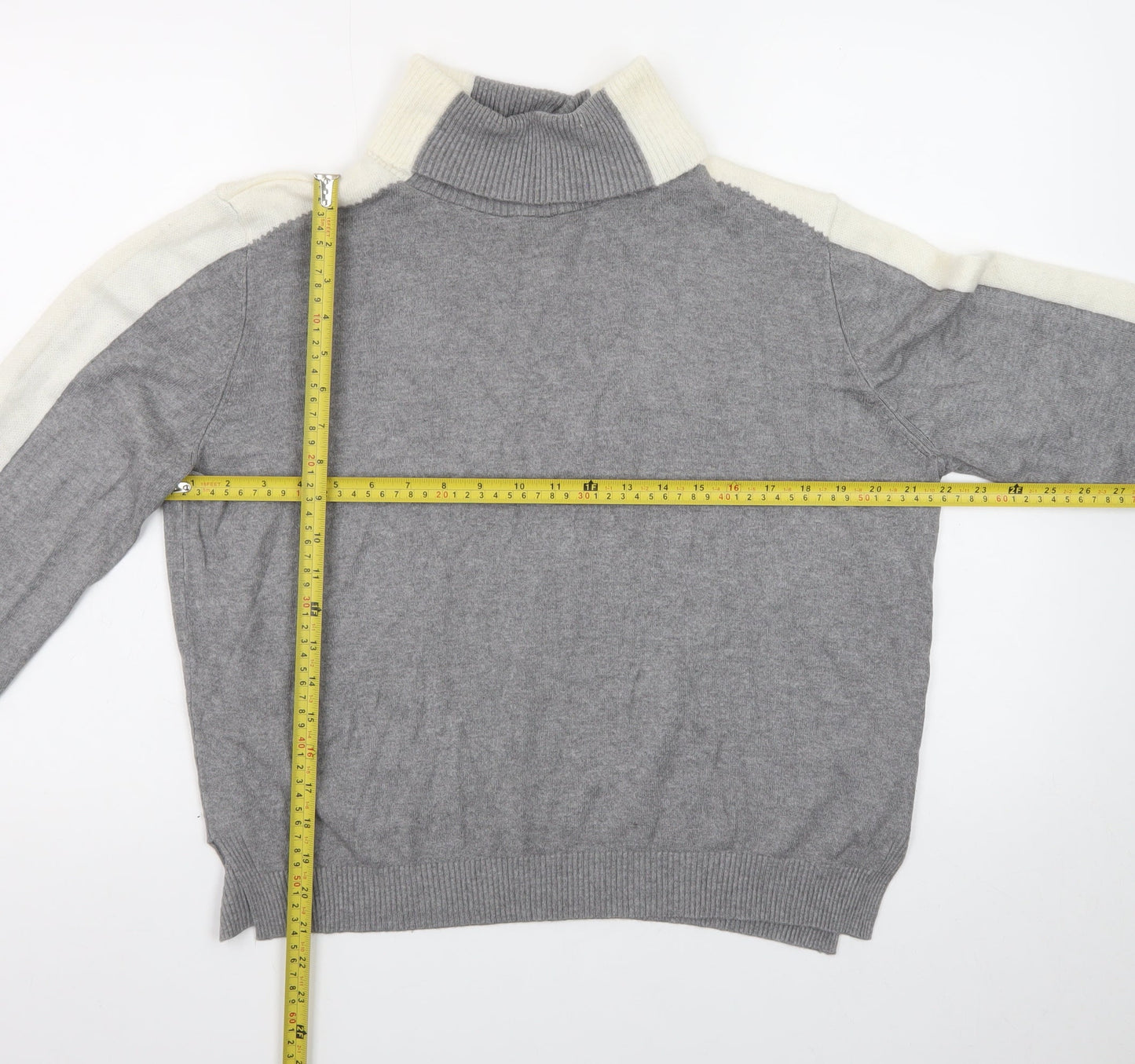 Marks and Spencer Womens Grey Roll Neck Knit Jumper Size L