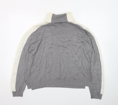 Marks and Spencer Womens Grey Roll Neck Knit Jumper Size L