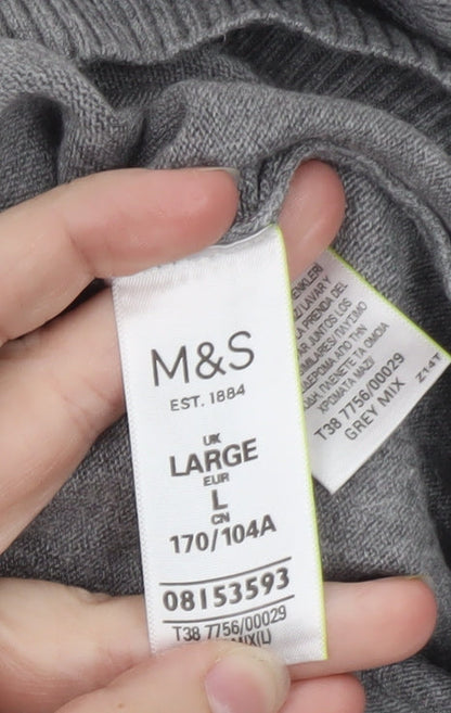 Marks and Spencer Womens Grey Roll Neck Knit Jumper Size L