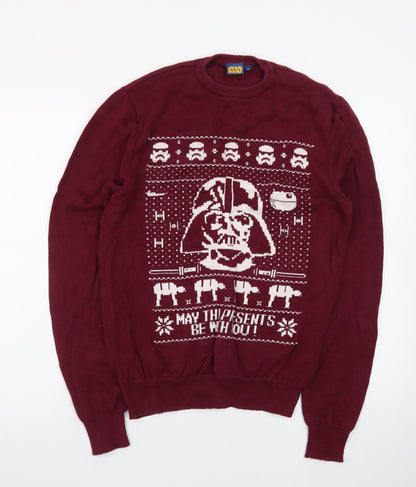 Tu Men Burgundy Star Wars Darth Vader Christmas Jumper M Cotton