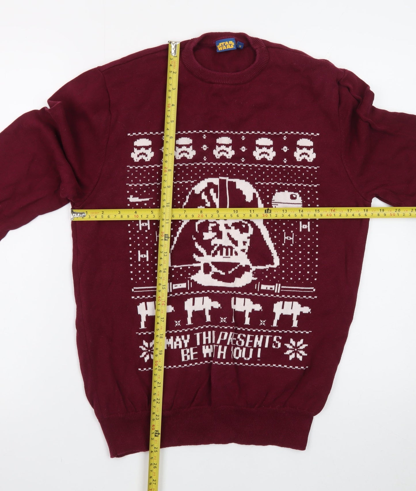 Tu Men Burgundy Star Wars Darth Vader Christmas Jumper M Cotton