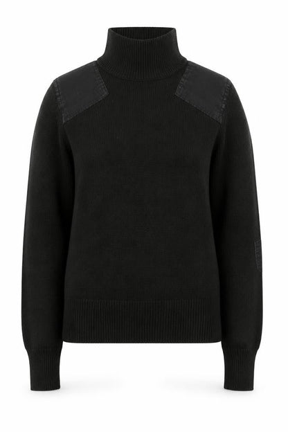 Zara Women Black Roll Neck Cotton Pullover Jumper Size 12
