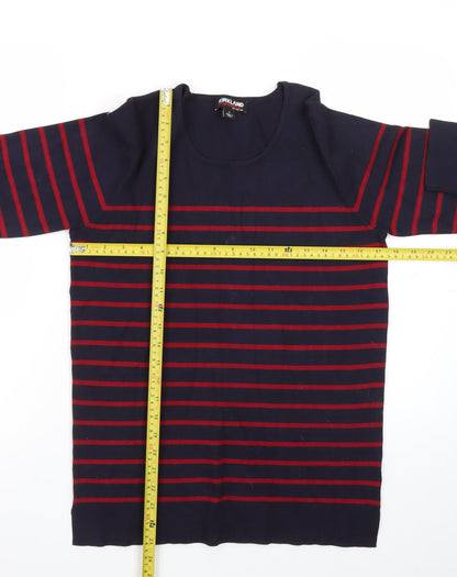 Kirkland Signature Men's Navy Red Striped Pullover Jumper L