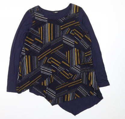 Quiz Women’s Blue Geometric Long Sleeve Tunic Jumper Size 8