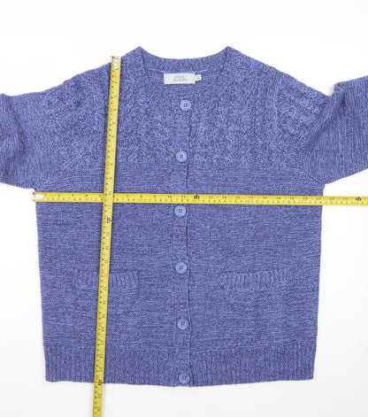 Honor Millburn Women's Purple Acrylic Cardigan Size M 14-16