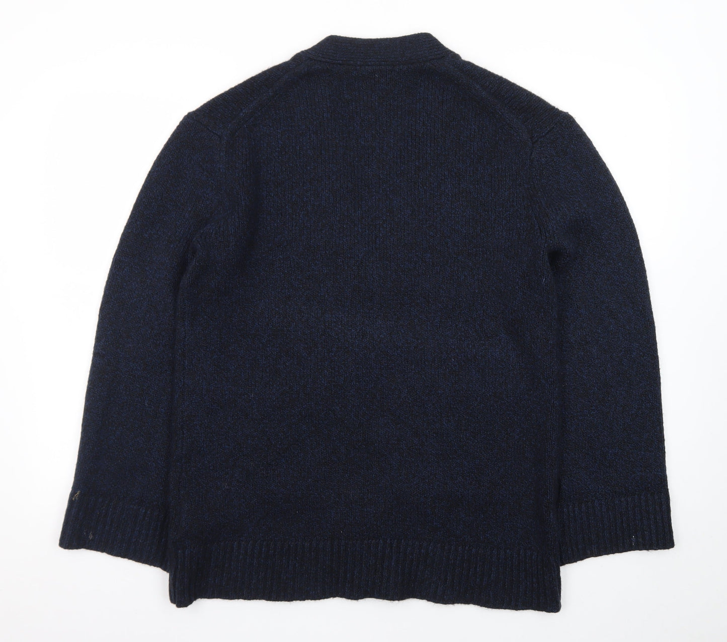 Uniqlo Women Blue Wool Blend V-Neck Button Cardigan M