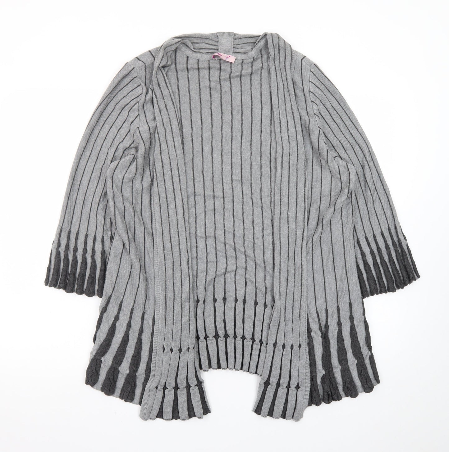 Marks and Spencer Per Una Grey Striped Knit Cardigan Womens Size 20