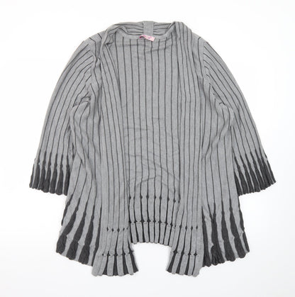 Marks and Spencer Per Una Grey Striped Knit Cardigan Womens Size 20